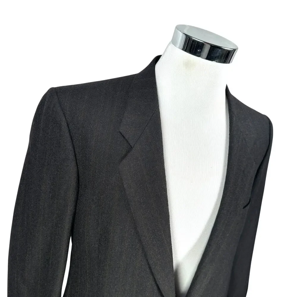 Mani by Giorgio Armani Blazer Jacket Men’s US 43L Charcoal Gay Brown PinStripe‎
